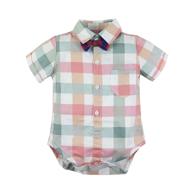 Комбинезон для маленьких мальчиков костюм младенцев формальная Детская рубашка