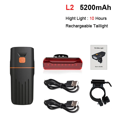 Set 3 L2 5200 mAh NEWBOLER 2400LM высокое светильник 10 час передняя фара для велосипеда светильник usb-фара для светильник Горный Дорожный велосипед вспышка светильник IPX-6 Водонепроницаемый 5 V/1A - Цвет: Set 3 L2 5200 mAh