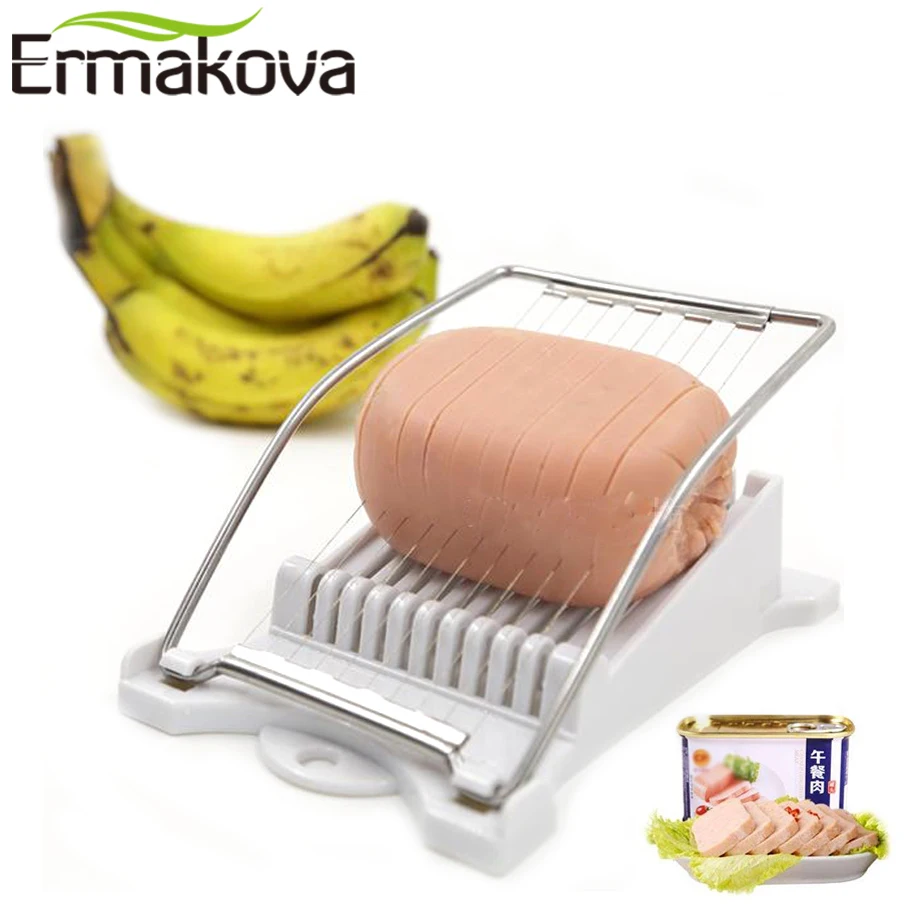 ERMAKOVA ломтерезка для мяса со спамом из нержавеющей стали, Ломтерезка для яиц, бананов, питая, киви, машина для резки овощей, фруктов, Ломтерезка