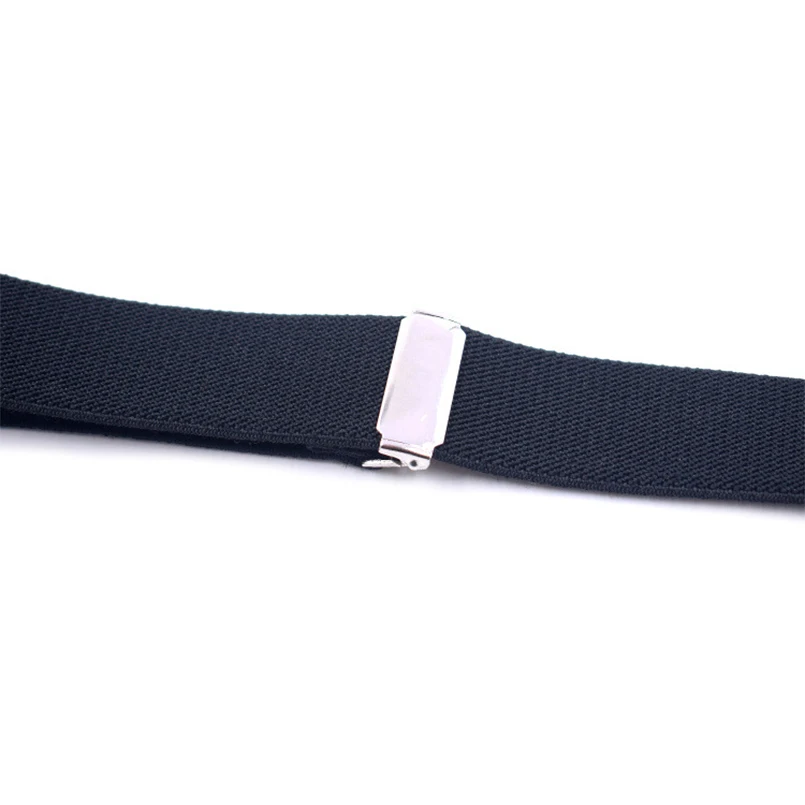 Подтяжки мужские с двумя зажимами эластичные темно-синие крестообразные ремни