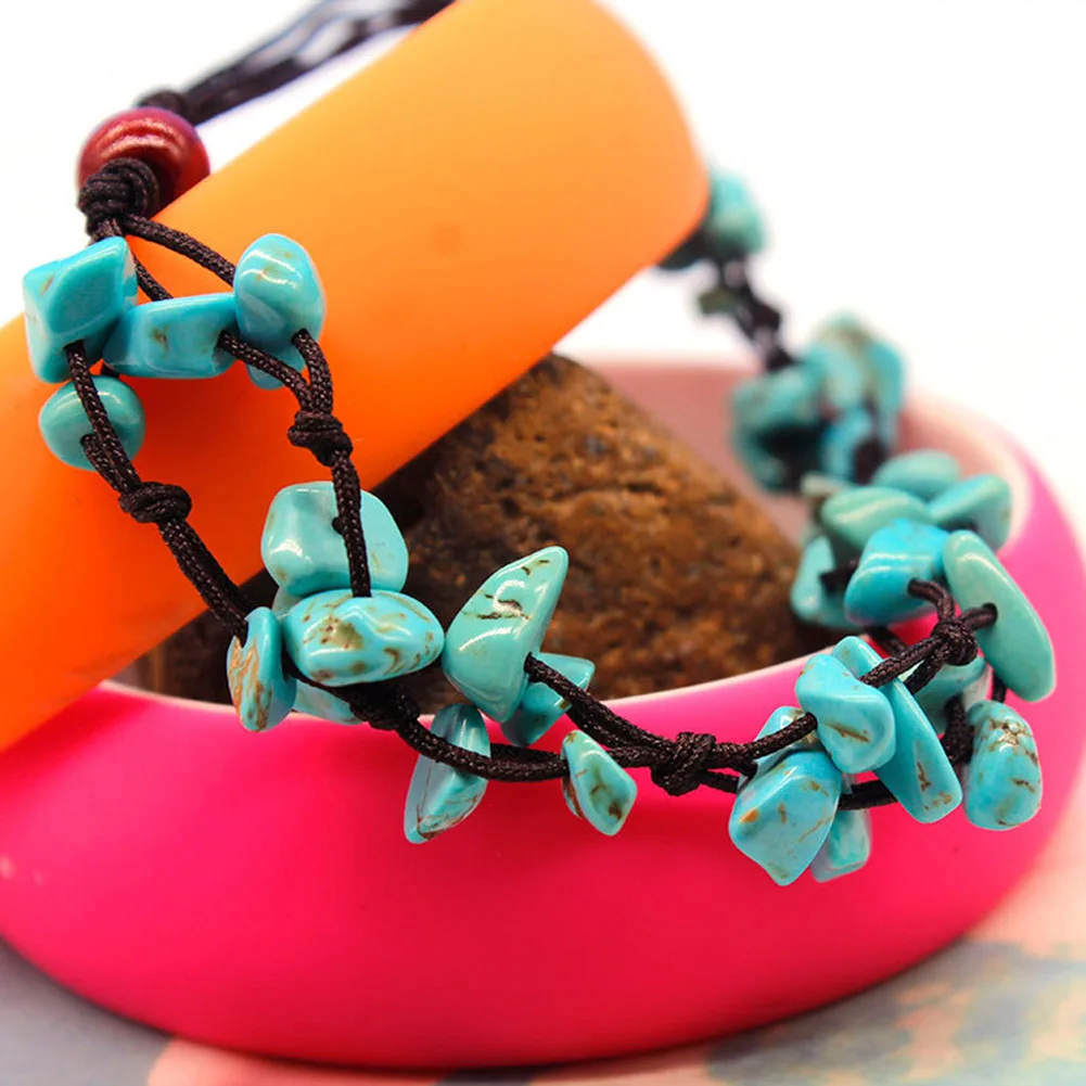 Новая мода многослойная каменная Подвеска плетеная веревка ручной работы