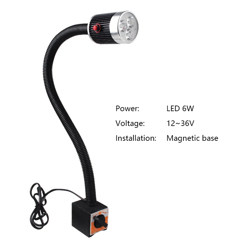 LED 6W 12-36V a Светодиодный ЧПУ Свет gooseneck светильники для швейной машинки Светодиодный светильник 24 В 220 В 36 в 9 Вт супер яркий токарный станок рабочее освещение настольные лампы - Цвет: LED 6W 12-36V a