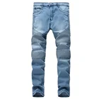 Для мужчин s обтягивающие джинсы хлопок проблемных обтягивающие эластичные джинсы хип хоп брюки для девочек промывают рваные уличная одежда