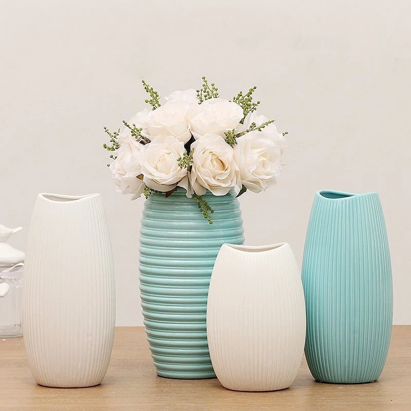 

European home decoration ceramic vase artificial flower vase living room tabletop decoration bar cafe table decorative vase