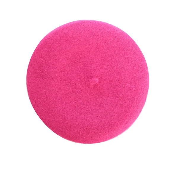 Rose Red 23 Цвета, шерсть, берет для женщин, зимняя однотонная вязаная шапка для девочек, Elengant Bonnet, простая теплая французская шапка, берет для женщин, шапка художника - Цвет: Rose Red