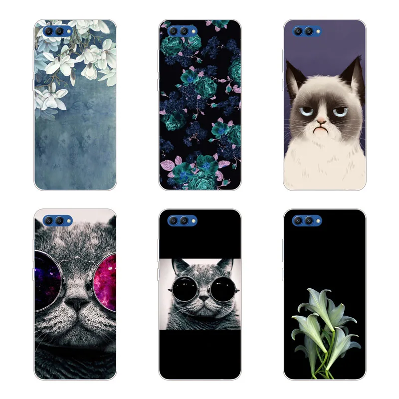 huawei honor v10 Case Silicon Popular flowers Painting Soft TPU Back Cover for view 10 Protect Phone cases shell |