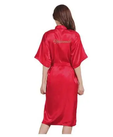 red Bridesmaid TJ02 женский халат с буквенным принтом для невесты, подружки невесты, вечерние халаты - Цвет: red Bridesmaid
