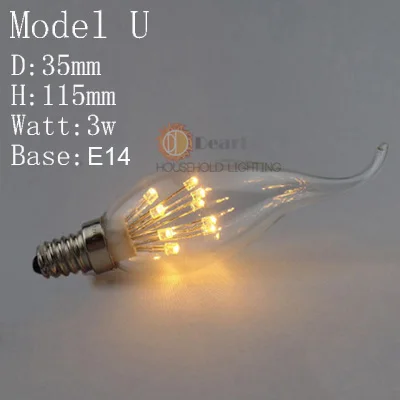 220 V-240 V E27 винтажный Ретро светодиодный светильник Эдисона 4W ST64/A19/G80 внутренний светодиодный светильник, Ночной светильник, рождественские подарки(BM50 - Цвет: Model U E14