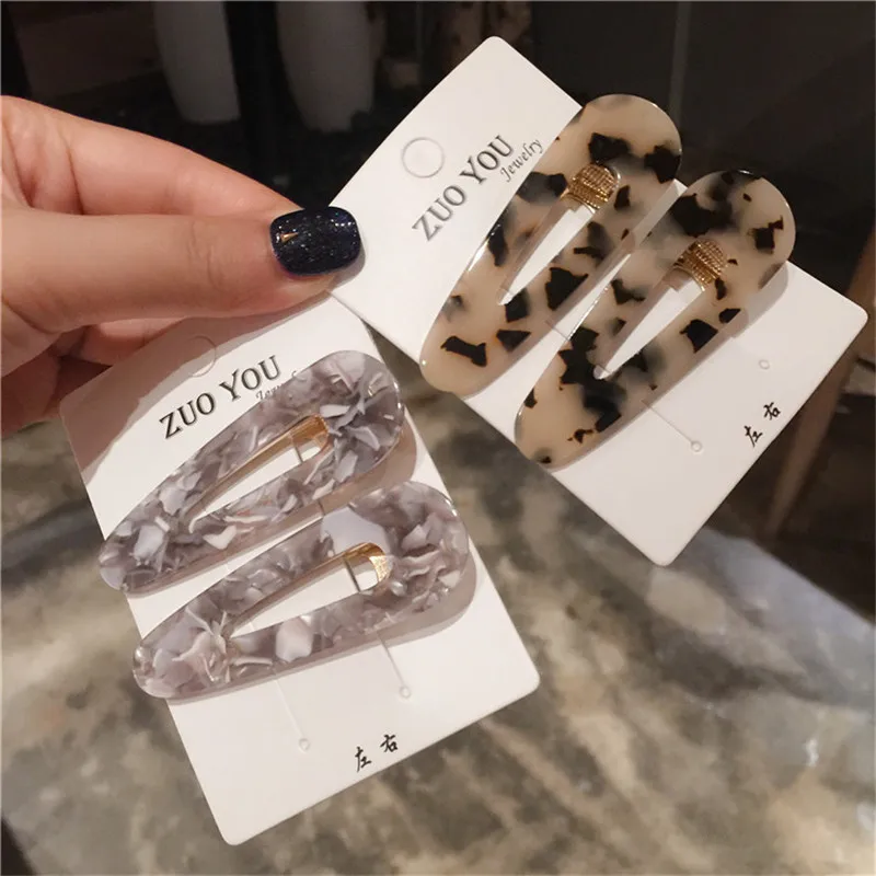 1 пара Япония уксусная кислота заколки для волос янтарные Леопардовый цвет