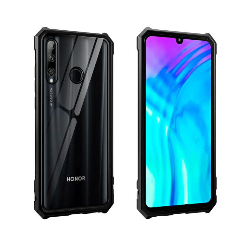 20i Black OMEVE для huawei Honor 20 Pro Чехол металлический сплав рамка бампер прозрачное закаленное стекло задняя крышка для Honor 20 20i V20 чехол для телефона - Цвет: 20i Black