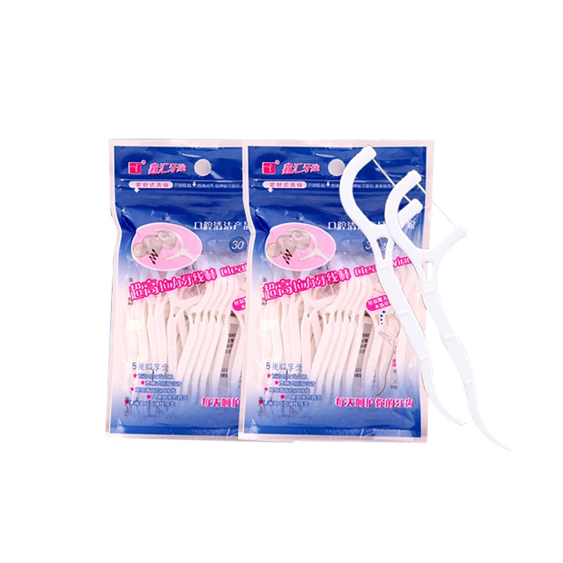 30 шт. пластиковый стоматологический Стик для зубной нити нейлоновая проволока