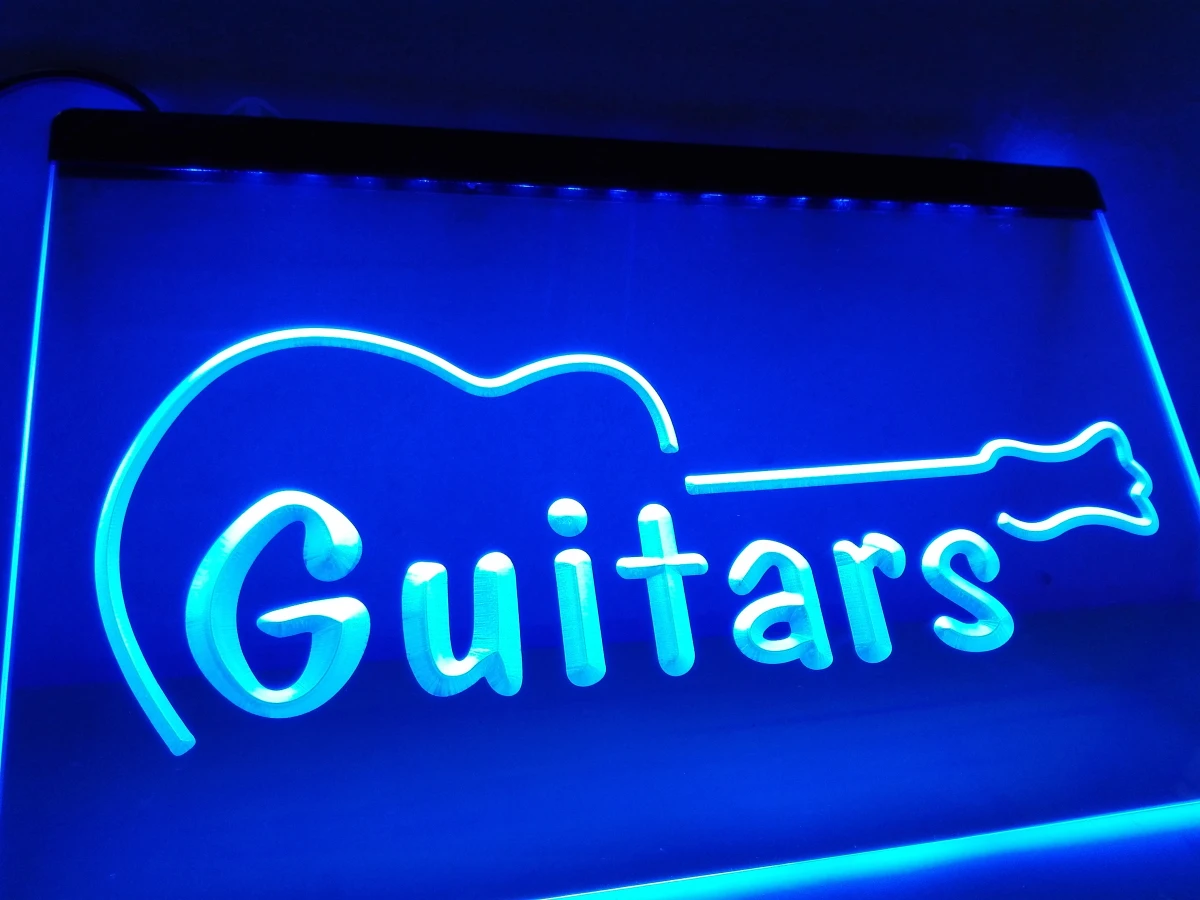 

LB544- Guitars Music Bar Pub Lounge NEW LED Neon Light Sign home decor crafts