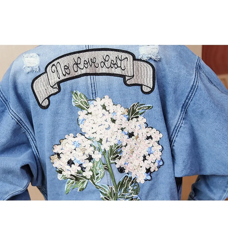 

UHYTGF Women Denim Jacket Slim Fashion wild long-sleeved denim Windbreaker Women Plus Size Autumn basical jeans jacket coat X256