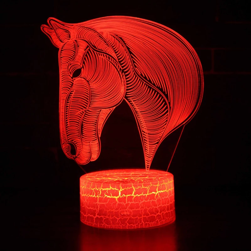 Majestic Horse тема 3D лампа светодиодный ночник 7 цветов Изменение сенсорного настроения лампа Рождественский подарок Прямая