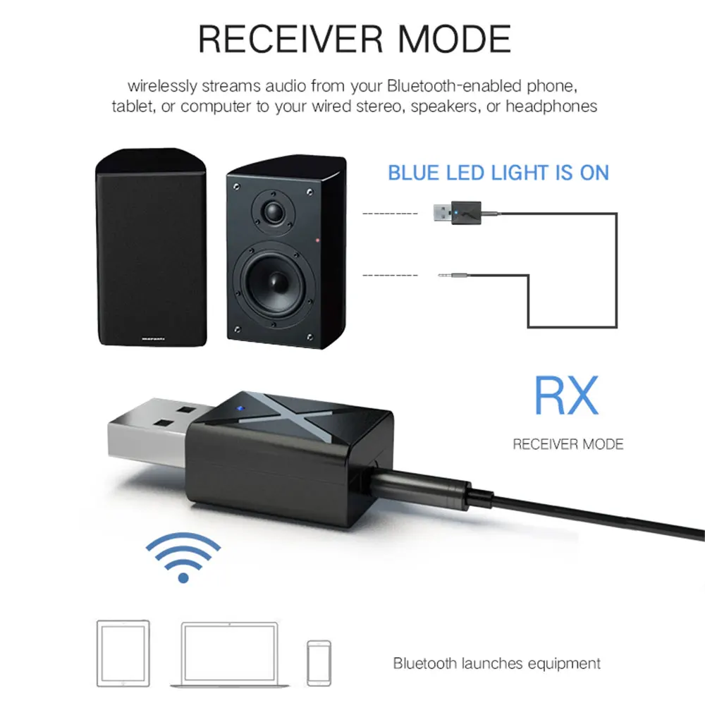 2 в 1 USB беспроводной Bluetooth 5 0 аудио передатчик приемник стерео адаптер для