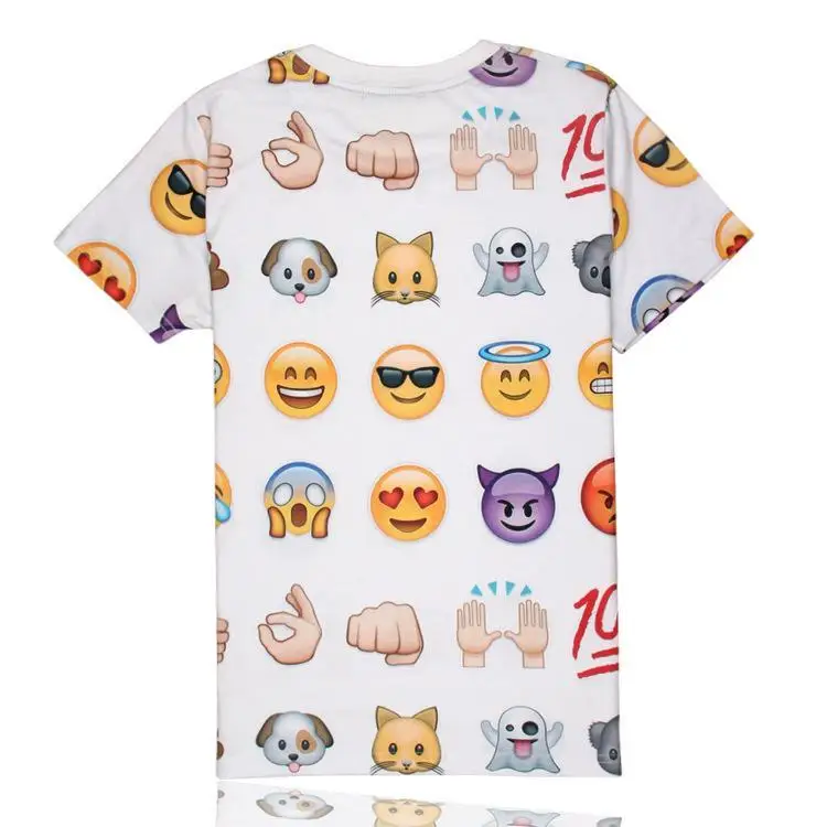 Смайлики Футболка Для женщин мужчин рубашки 3D футболка со смайликом 100 Emoji