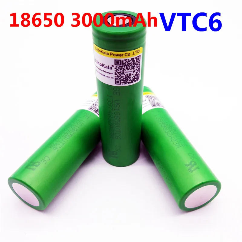 Перезаряжаемый литий-ионный аккумулятор Liitokala VTC6 3 7 в 3000 мАч 18650 для US18650VTC6 30A