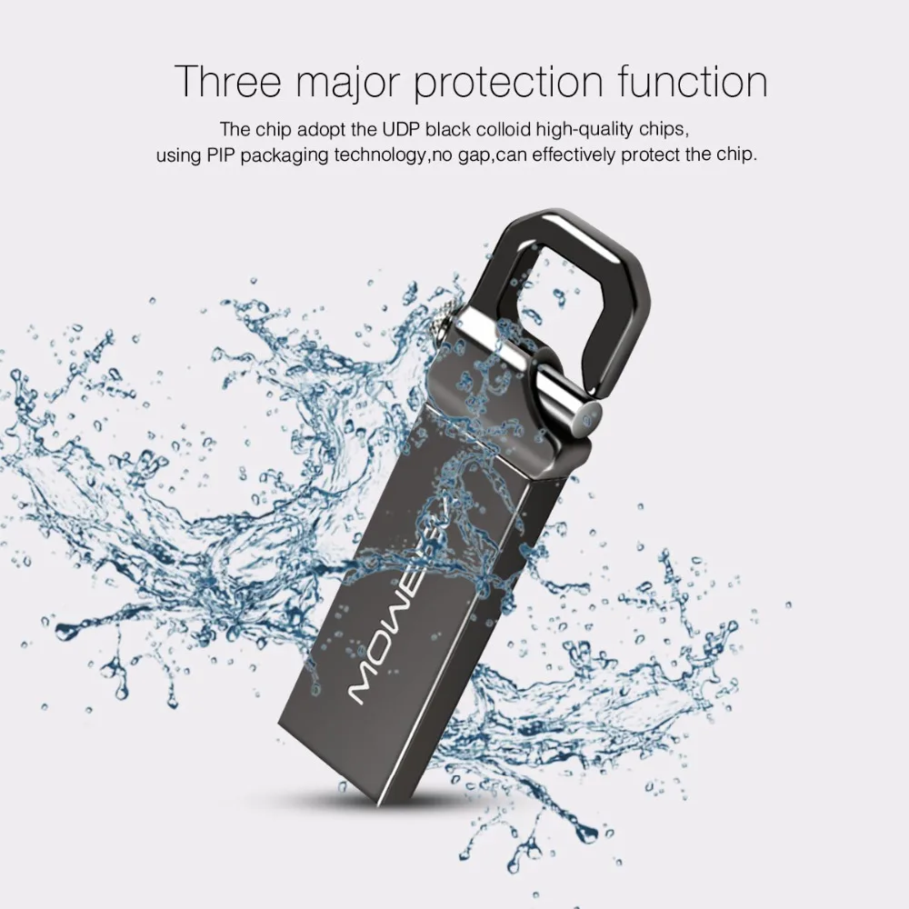 Moweek USB флешка реального Ёмкость 4 ГБ 8 16 г stick металла Водонепроницаемый флешки 32 64