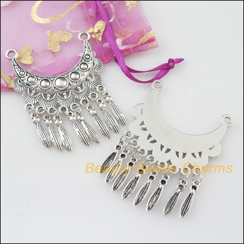 Новый комплект из 2 предметов тибетский серебристый цвет луна цветок Ленточки