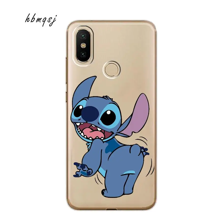 Cute for xiaomi redmi 4x 4a 5plus 6 6a 6pro a2 lite note 5 5pro case silicone soft cartoon funny stich cool phone back cover |