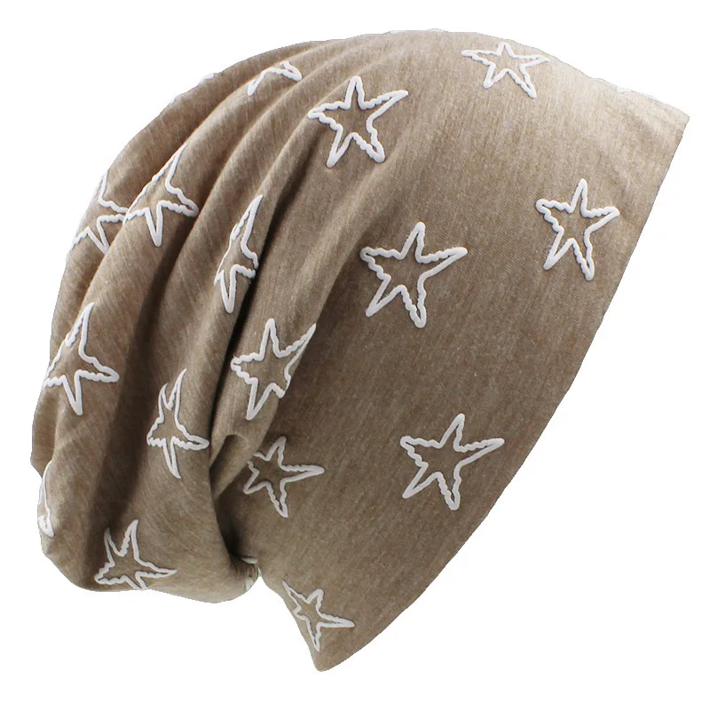 Lovingsha Для женщин Beanies звезды Дизайн Для мужчин шляпа моды взрослых Марка осень-зима Шапки для девочки тонкий мальчик шапка женская шляпа Кепки HT070 - Цвет: Хаки