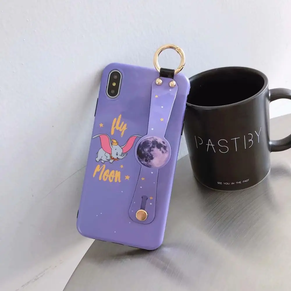 A Ourpho-IMD мягкий чехол с эффектом потертости для iPhone X, XR, XS, MAX, чехол на запястье с маленьким животным для iPhone 6, 6s, 7, 8 plus, чехол - Цвет: A