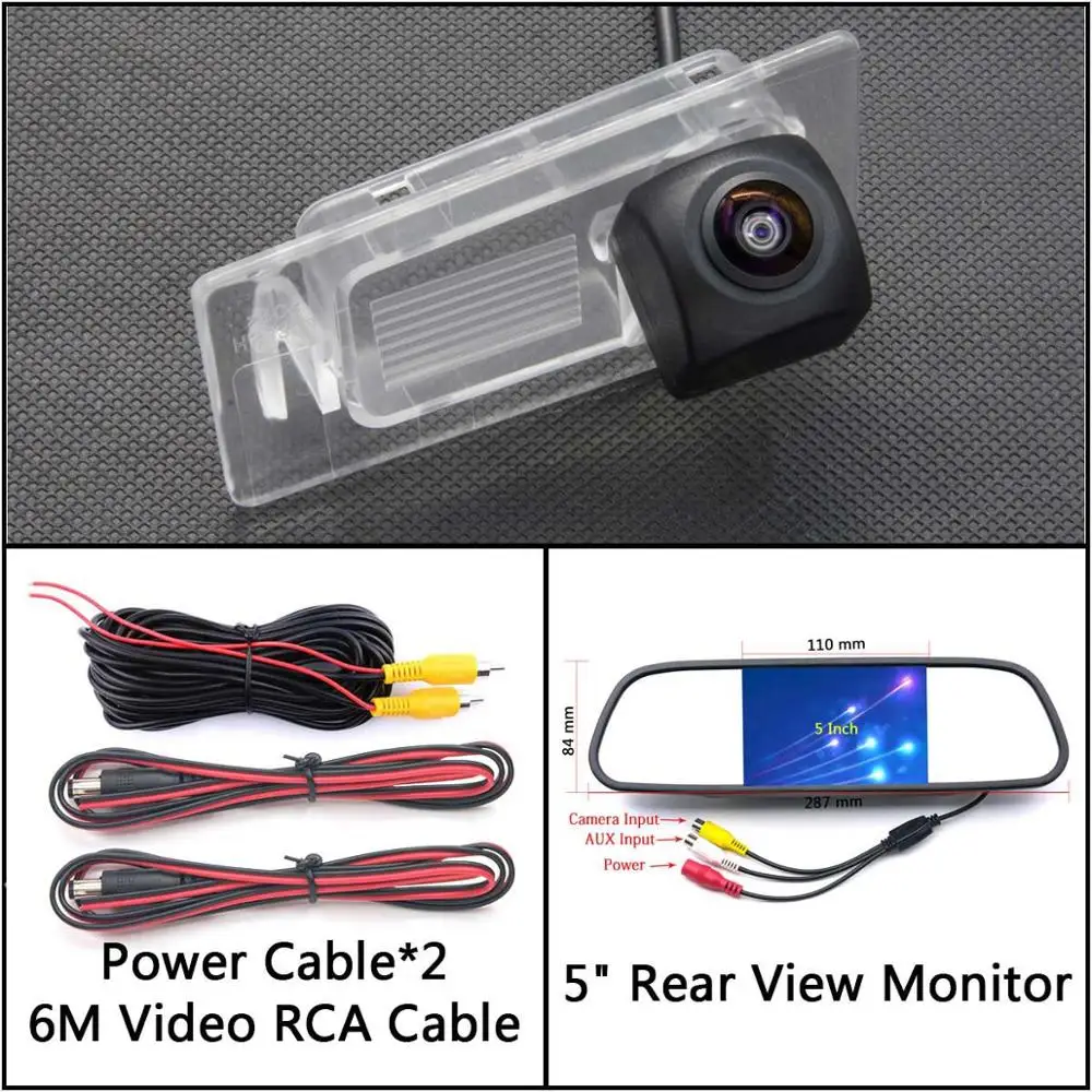 Cam N 5 inch Mirror 175 градусов HD резервная камера заднего вида для Kia Ceed 2 JD Wagon SW 5D 2012~ для hyundai Accent HC SEDAN автомобильный монитор - Название цвета: Cam N 5 inch Mirror