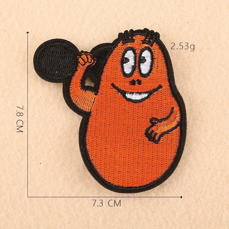 Мультфильм милый Barbapapa вышитые термонаклейки наклейки для одежды 3D Diy Kawaii аниме звезда аппликации шапки обувь джинсы Декор