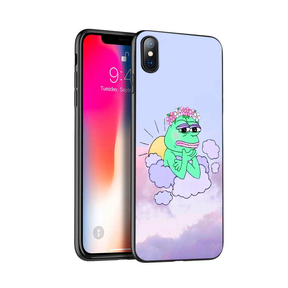 18382 Черный чехол ТПУ для iphone 5 5s se 6 6s 7 8 plus x 10 силиконовый чехол для iphone XR XS 11 pro MAX чехол Забавный лягушка мем животное - Цвет: 18382