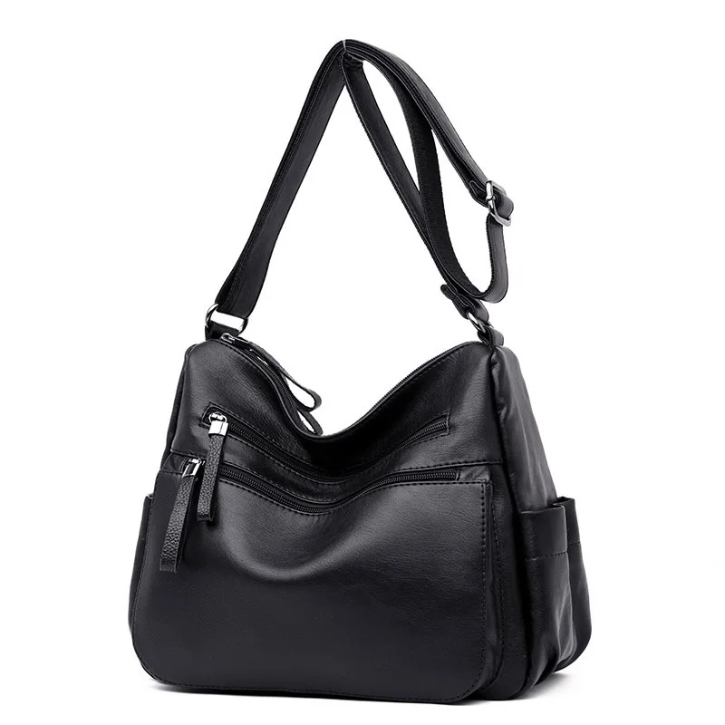 Кожаные сумки через плечо для женщин 2021 роскошные женские дизайнерские