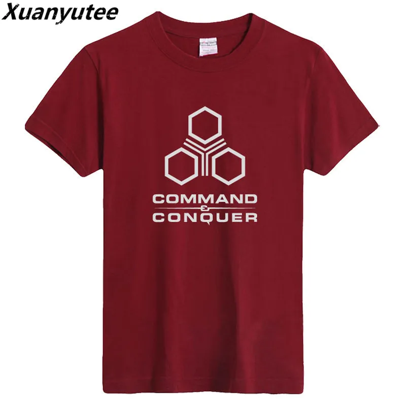 Мужская футболка с коротким рукавом XuanYutee Command &amp Conquer хлопковая из флока круглым
