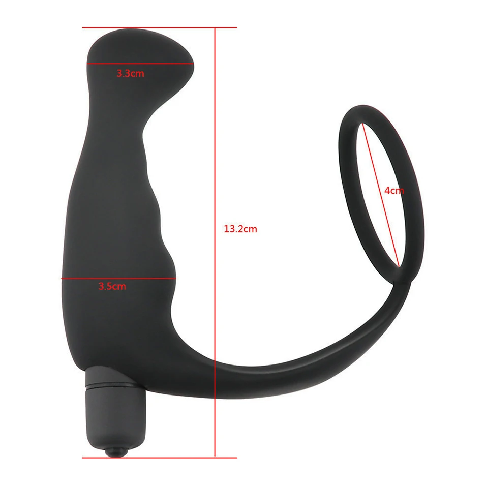 CamaTech силиконовый анальный вибратор массажер простаты с кольцом 10 Вибратор на