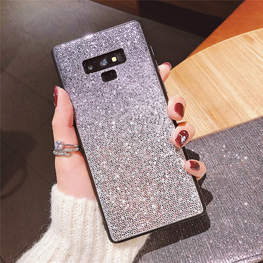 Haissky Luxury Bling Glitter case For Samsung S7 Edge S8 S9 Plus Note 8 9 A8 2018 J5 J7 Shining Flash Powder Back Cover | Мобильные
