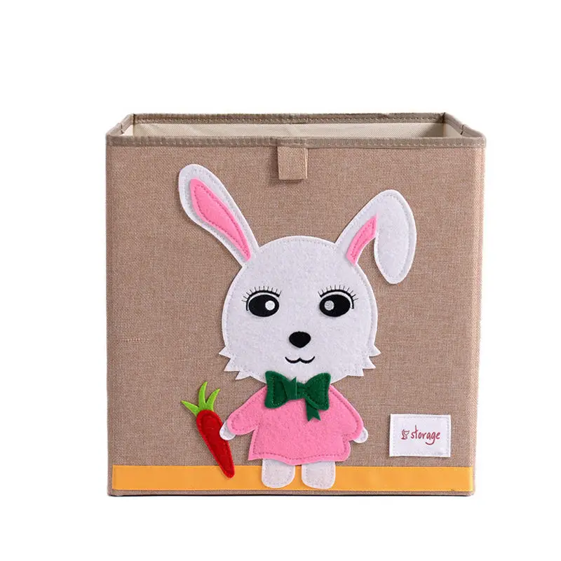 Bunny MICCK вышивать коробка для хранения Kid Toy организатор ящик для хранения одежды мультфильм животных Складная Нижнее белье Галстуки Бюстгальтер Настольный Органайзер - Цвет: Bunny