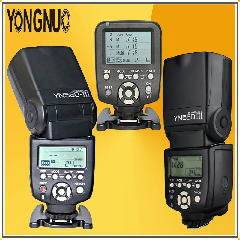 YONGNUO 2 * YN560III YN560 III Беспроводная вспышка Speedlite + фотовспышка с ЖК дисплеем TX
