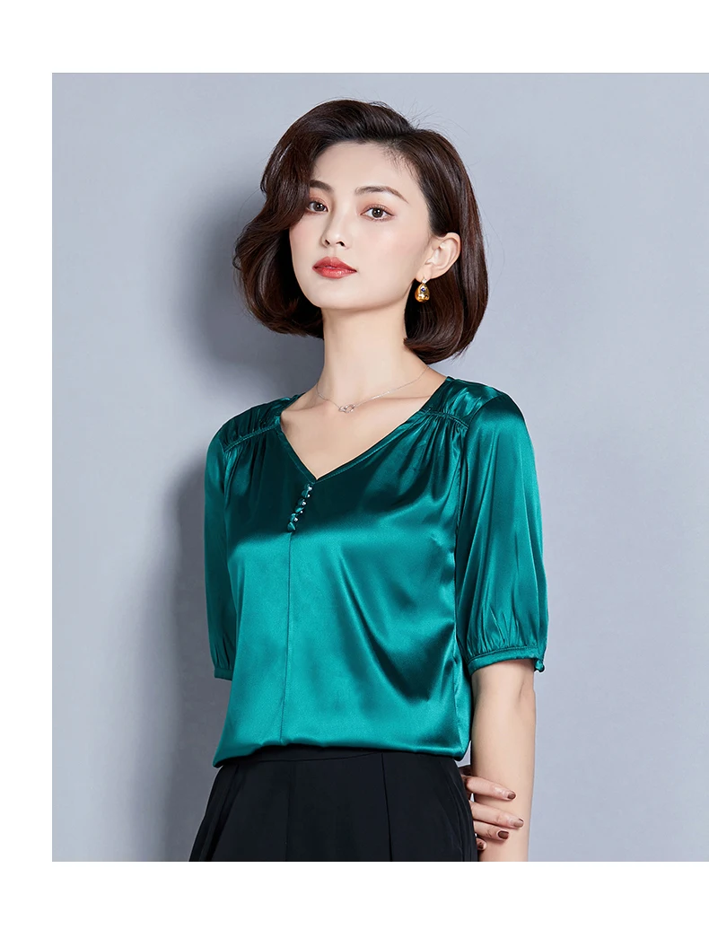 Женские топы и блузки Летняя Повседневная шелковая блузка Harajuku Blusas Feminina топы с круглым вырезом рубашки размера плюс XXL/XXXL женские топы