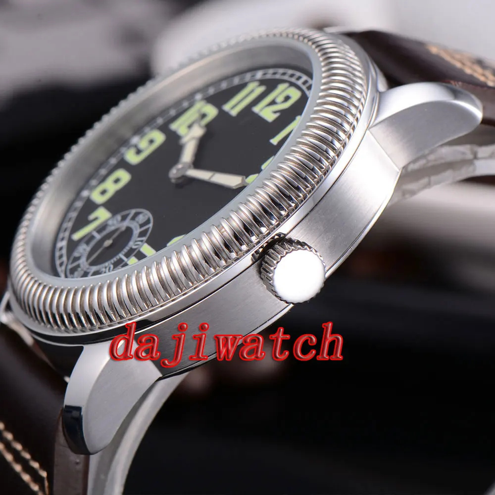 Мужские механические часы с ремешком на кожаном ремешке 44 мм|strap strap|strap menstrap watch