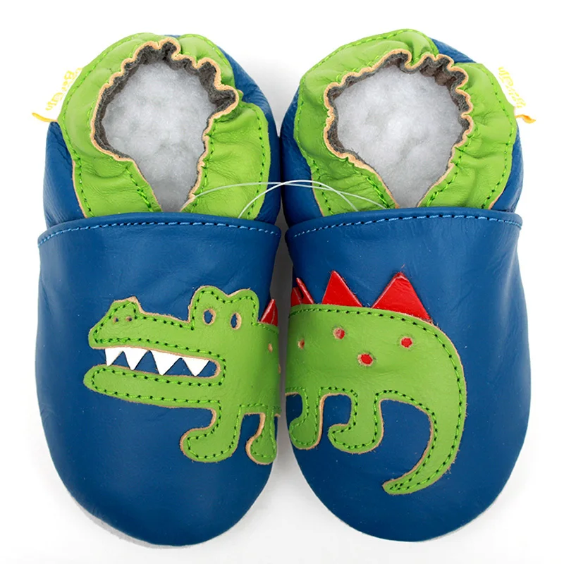 Кожаные детские ботинки крокодиловые мокасины с животными для малышей обувь