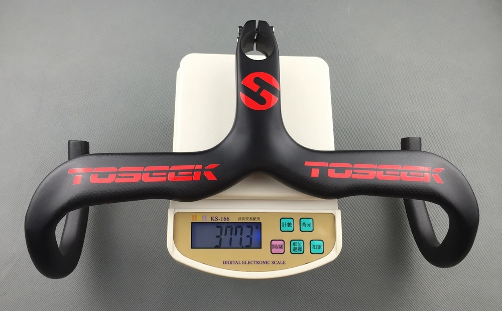 Toseek Full Carbon Fibre Stem Handlebar Road Bicycle Racing Drop Integrated Bar 400-440mm*90-120mm 2 Color | Спорт и развлечения