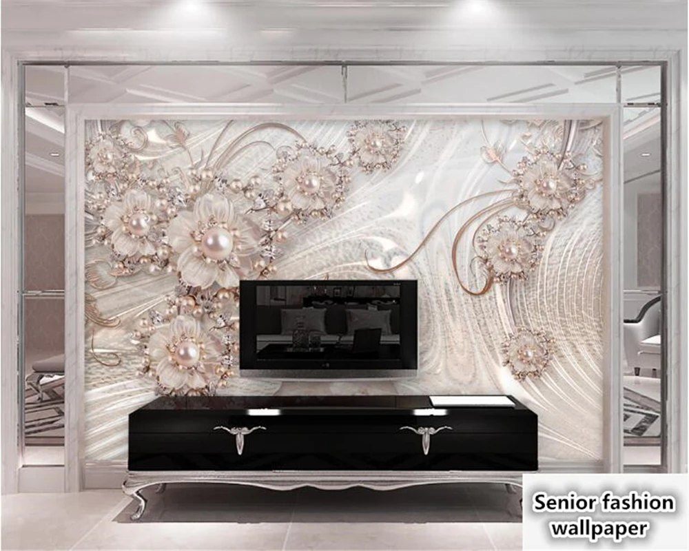 

beibehang Exquisite personality fashion papel de parede 3d wallpaper jewelery flower water pattern background TV background wall