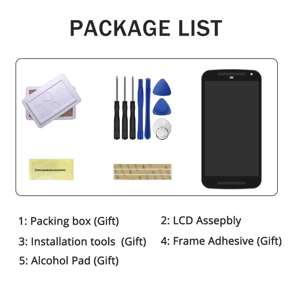 ЖК-дисплей 5 0 '&#x271280x720 для MOTOROLA MOTO G2 Дисплей G + 1 XT1063 XT1069 XT1068 с сенсорным экраном