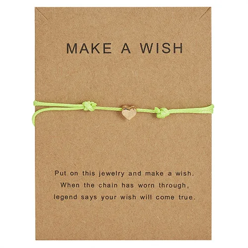 Браслет Wish Card, регулируемый, ручной, плетеный, женский, минималистичный, сердце, корона, круглая нить, Ehthic, браслет, Модные женские ювелирные изделия - Окраска металла: 25