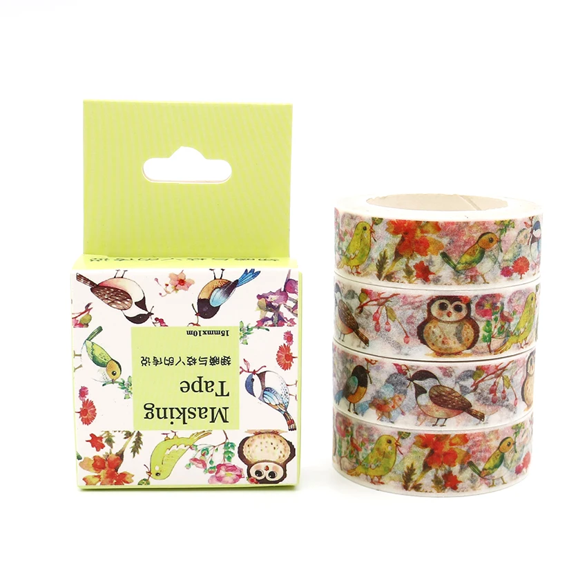 Коробка посылка крылья и ветви лента Washi стикеры на клейкой основе с цветочным