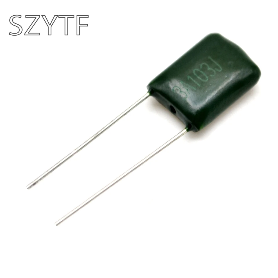 Расстояние 3A103J 1kv 1000V 0 01 мкФ 10NF Полиэстеровые конденсаторы (100 шт./лот)|polyester