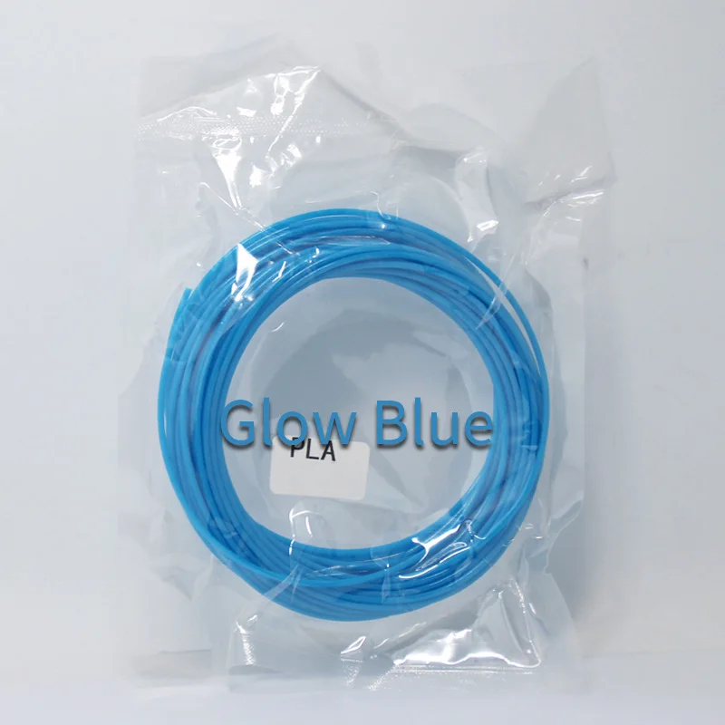 Glow Blue Aokin 10 метровый 3D-принтер PLA 1,75 мм нить для 3D-принтера экструдер ручка аксессуары красочные нити печатные материалы - Цвет: Glow Blue