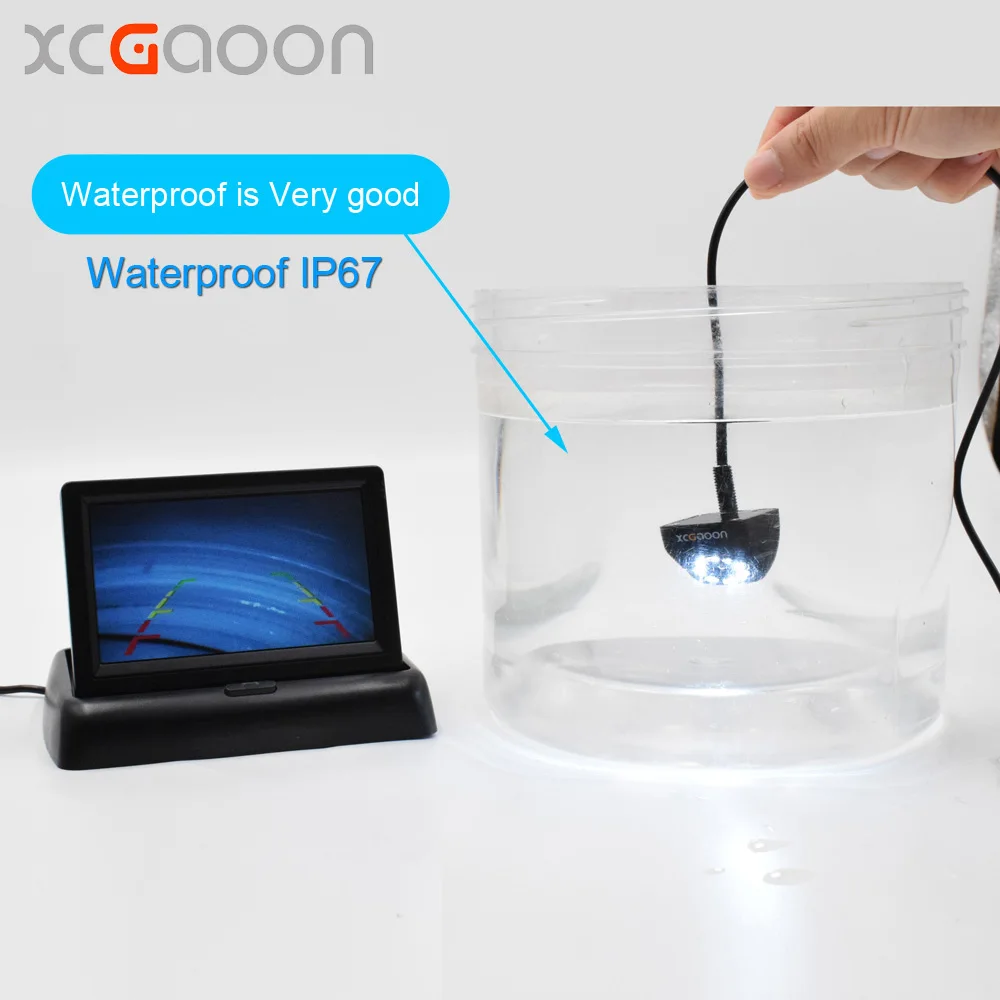 Автомобильная камера заднего вида XCGaoon CCD водонепроницаемая (IP67) широкоугольная 8