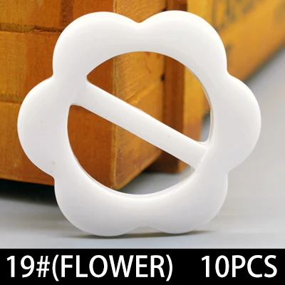 19(flower) 10pcs Новинка, 10 шт./лот, круглый цветок, резиновая пряжка для ремня для женщин, футболка, платье, dscarf, декоративная пряжка, ремесла, аксессуары для одежды, сделай сам - Цвет: 19(flower) 10pcs
