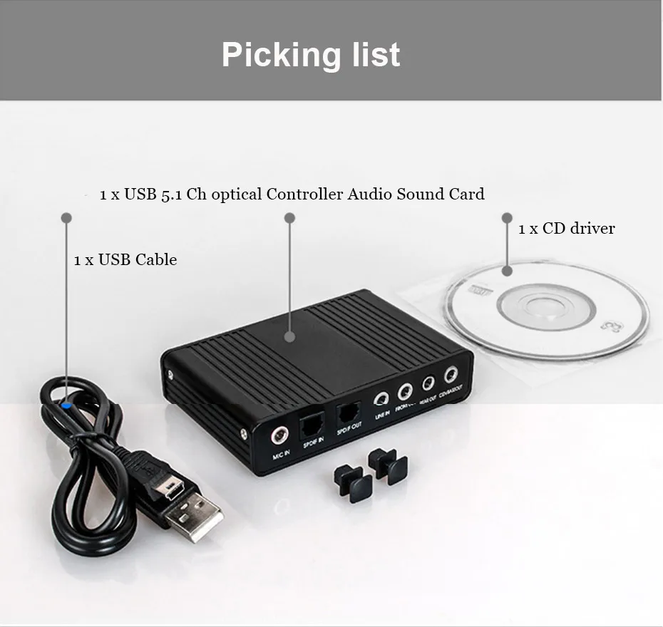 USB 2,0 Звуковая карта USB 5,1 Ch Оптический контроллер Аудио Звуковая карта адаптер внешняя звуковая карта для микрофона ПК компьютер Ноутбук
