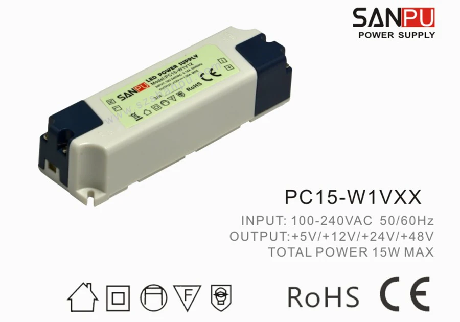 SANPU SMPS Светодиодный источник питания 15 Вт 12 В 1.25A AC DC 220 в импульсный трансформатор