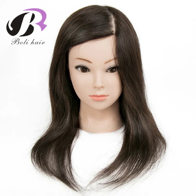 Mannequin Head With Human Hair 100% Real Hair Training Maniquin Head For Hairdresser Hairdressing Doll Heads Manikin Head
